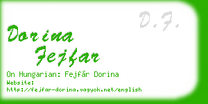 dorina fejfar business card